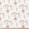 Algodón estampado LINETTE Blanco / Rosa